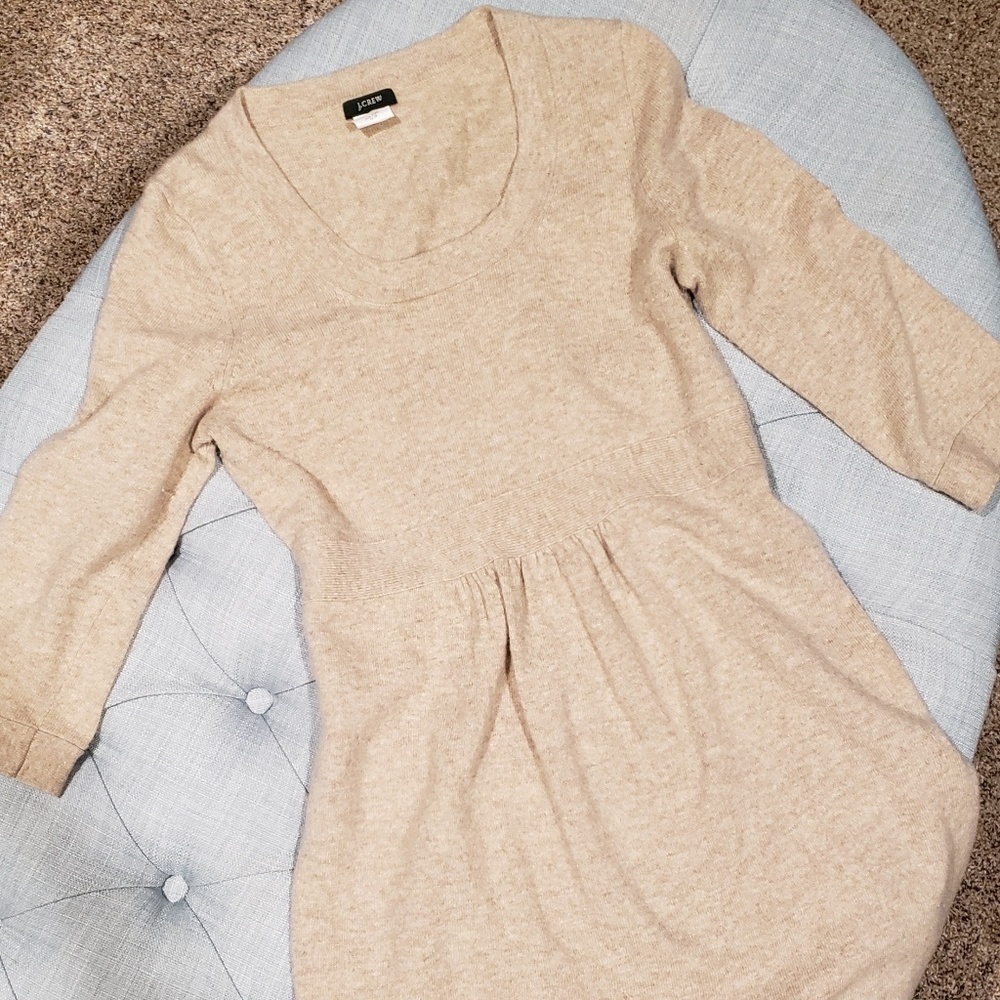 J Crew Beige Wool Cashmere Blend Silvie Dress